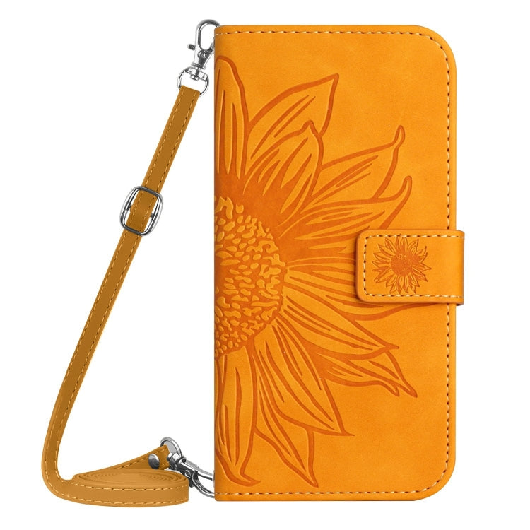 For Google Pixel 9 Pro Skin Feel Sun Flower Embossed Flip Leather Phone Case with Lanyard(Yellow) - Google Cases by PMC TechLife | Online Shopping South Africa | PMC TechLife | Buy Now Pay Later Mobicred