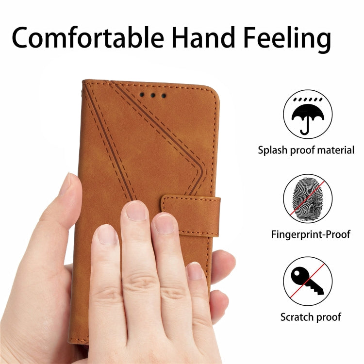 For Google Pixel 9 Pro Stitching Embossed Leather Phone Case(Brown) - Google Cases by PMC TechLife | Online Shopping South Africa | PMC TechLife | Buy Now Pay Later Mobicred