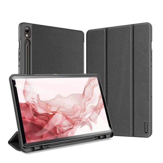 For Samsung Galaxy Tab S9 DUX DUCIS Domo Series Cloth Texture Magnetic Leather Tablet Case(Black) - Galaxy Tab S9 Cases by DUX DUCIS | Online Shopping South Africa | PMC Jewellery | Buy Now Pay Later Mobicred