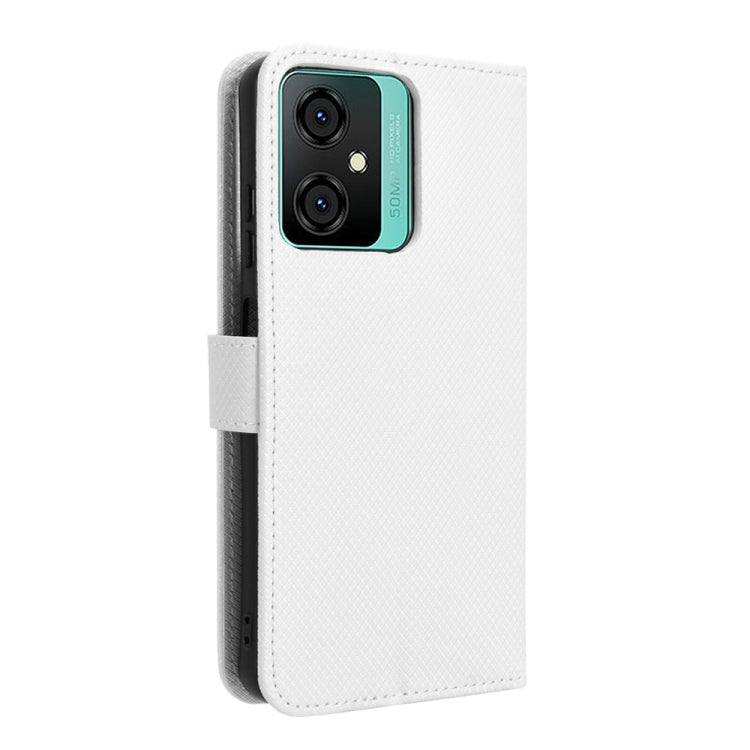 For Blackview Oscal C70 Diamond Texture Leather Phone Case(White) - More Brand by PMC TechLife | Online Shopping South Africa | PMC TechLife
