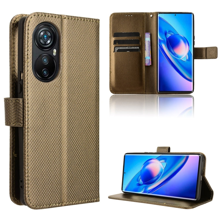 For Blackview A200 Pro Diamond Texture Leather Phone Case(Brown) - More Brand by PMC Jewellery | Online Shopping South Africa | PMC Jewellery