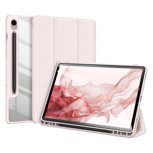 For Samsung Galaxy Tab S9 DUX DUCIS TOBY Series Antiskid Leather Tablet Case with Sleep / Wake-up Function(Pink) - Galaxy Tab S9 Cases by DUX DUCIS | Online Shopping South Africa | PMC Jewellery | Buy Now Pay Later Mobicred