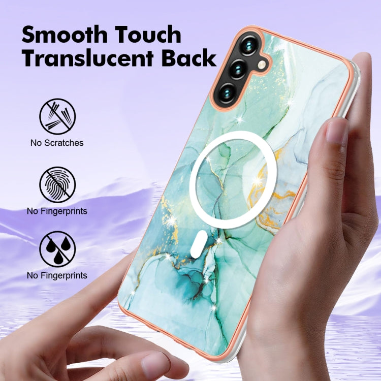 For Samsung Galaxy A54 5G Marble Pattern Dual-side IMD Magsafe TPU Phone Case(Green 003) - Galaxy Phone Cases by PMC TechLife | Online Shopping South Africa | PMC TechLife