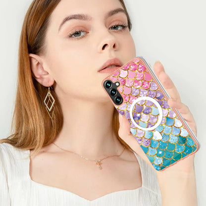 For Samsung Galaxy A54 5G Marble Pattern Dual-side IMD Magsafe TPU Phone Case(Colorful Scales) - Galaxy Phone Cases by PMC Jewellery | Online Shopping South Africa | PMC Jewellery