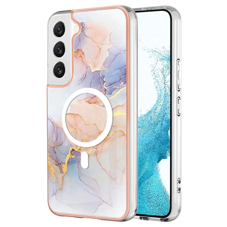 For Samsung Galaxy S22 5G Marble Pattern Dual-side IMD Magsafe TPU Phone Case(White Marble) - Galaxy S22 5G Cases by PMC TechLife | Online Shopping South Africa | PMC TechLife