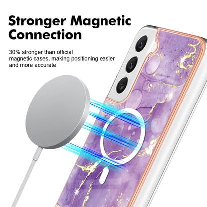 For Samsung Galaxy S22+ 5G Marble Pattern Dual-side IMD Magsafe TPU Phone Case(Purple 002) - Galaxy S22+ 5G Cases by PMC Jewellery | Online Shopping South Africa | PMC Jewellery | Buy Now Pay Later Mobicred