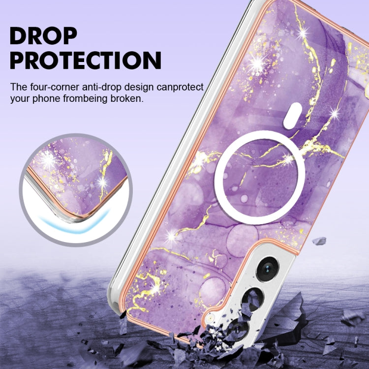 For Samsung Galaxy S22+ 5G Marble Pattern Dual-side IMD Magsafe TPU Phone Case(Purple 002) - Galaxy S22+ 5G Cases by PMC Jewellery | Online Shopping South Africa | PMC Jewellery | Buy Now Pay Later Mobicred