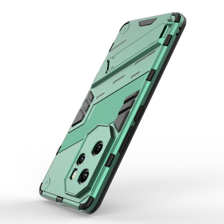 For Honor 100 Pro 5G Punk Armor 2 in 1 PC + TPU Phone Case with Holder(Green) - Honor Cases by PMC TechLife | Online Shopping South Africa | PMC TechLife | Buy Now Pay Later Mobicred