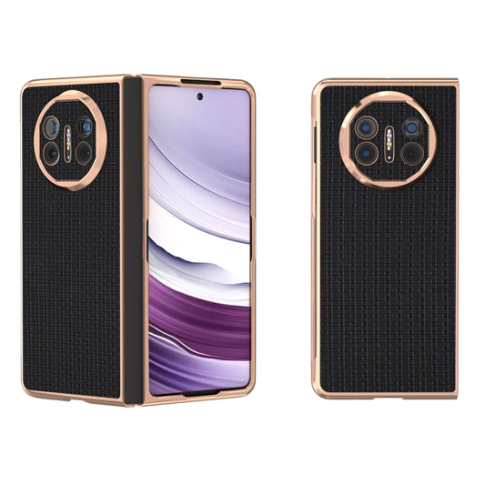 For Huawei Mate X5 Genuine Leather Luxury Series Nano Plating Phone Case(Black) - Huawei Cases by PMC Jewellery | Online Shopping South Africa | PMC Jewellery | Buy Now Pay Later Mobicred