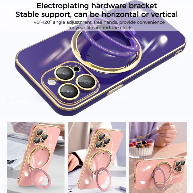 For iPhone 15 Pro Multifunction Electroplating MagSafe Holder Phone Case(Dark Green) - free shipping - PMC TechLife - Order now!