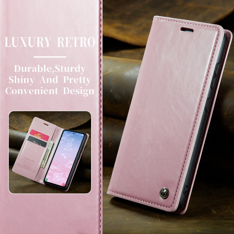 For Samsung Galaxy S23 FE CaseMe-003 PU + PC Business Style Crazy Horse Texture Leather Phone Case(Pink) - Galaxy S23 FE 5G Cases by CaseMe | Online Shopping South Africa | PMC Jewellery | Buy Now Pay Later Mobicred