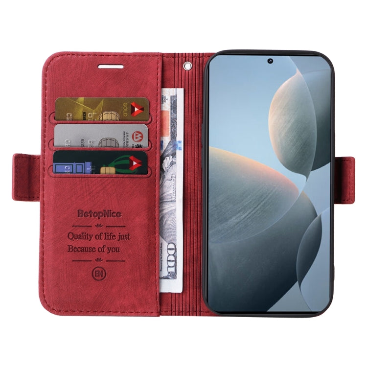 For Xiaomi Redmi K70 / K70 Pro 5G BETOPNICE Dual-side Buckle Leather Phone Case(Red) - K70 Cases by BETOPNICE | Online Shopping South Africa | PMC Jewellery | Buy Now Pay Later Mobicred