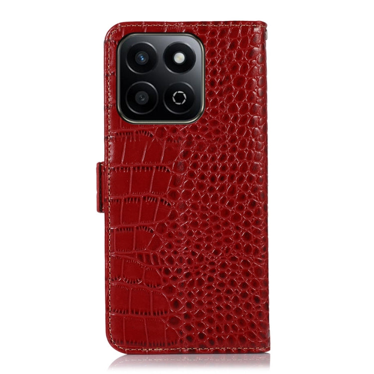 For Honor Play 60 Plus / 200 Smart Crocodile Top Layer Cowhide Leather Phone Case(Red) - Honor Cases by PMC TechLife | Online Shopping South Africa | PMC TechLife | Buy Now Pay Later Mobicred