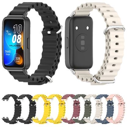 For Huawei Band 8 Mijobs Marine Silicone Breathable Watch Band(Black) - Watch Bands by MIJOBS | Online Shopping South Africa | PMC Jewellery