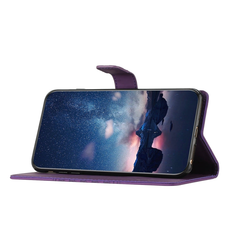 For iPhone 16 Plus Diamond Embossed Skin Feel Leather Phone Case(Purple) - iPhone 16 Plus Cases by PMC TechLife | Online Shopping South Africa | PMC TechLife | Buy Now Pay Later Mobicred