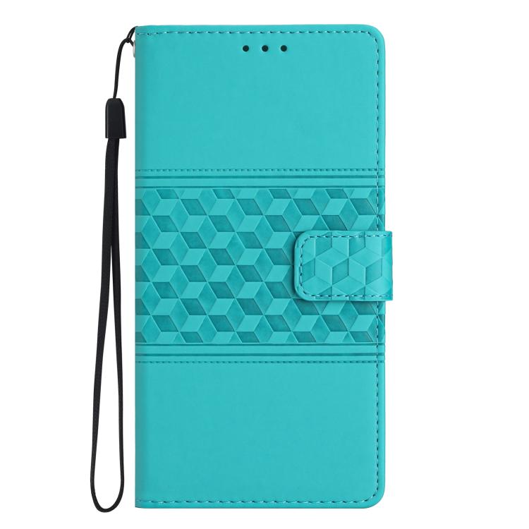 For iPhone 16e Diamond Embossed Skin Feel Leather Phone Case(Blue) - iPhone 16e Cases by PMC TechLife | Online Shopping South Africa | PMC TechLife | Buy Now Pay Later Mobicred