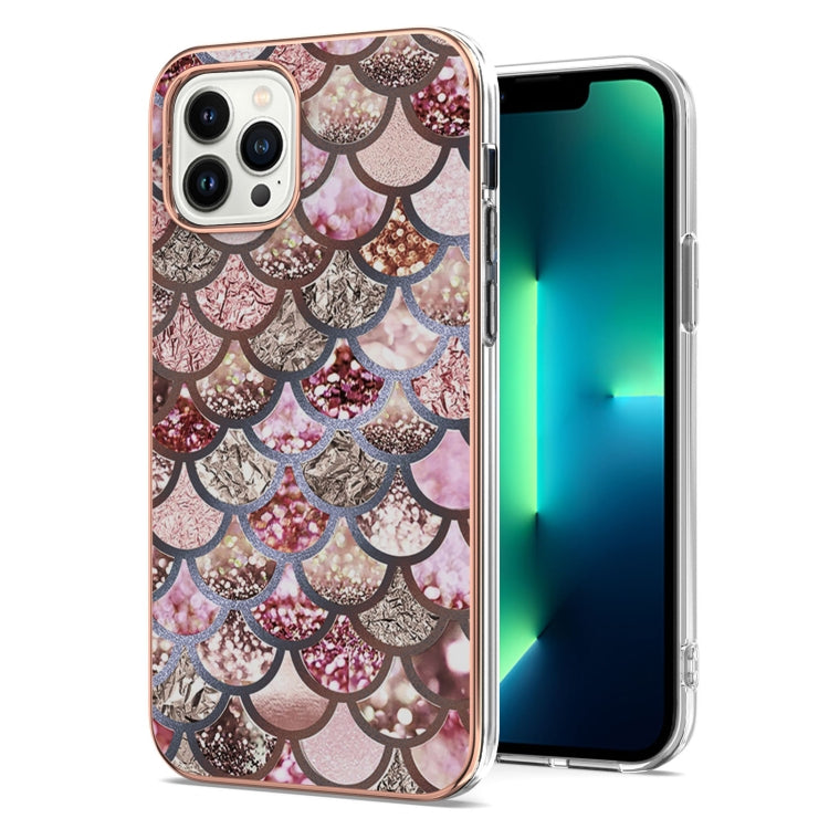 For iPhone 16 Pro Max Electroplating Pattern IMD TPU Shockproof Case(Pink Scales) - iPhone 16 Pro Max Cases by PMC TechLife | Online Shopping South Africa | PMC TechLife | Buy Now Pay Later Mobicred