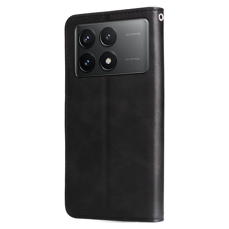 For Xiaomi Redmi K70 / K70 Pro Fashion Calf Texture Zipper Leather Phone Case(Black) - K70 Pro Cases by PMC Jewellery | Online Shopping South Africa | PMC Jewellery | Buy Now Pay Later Mobicred