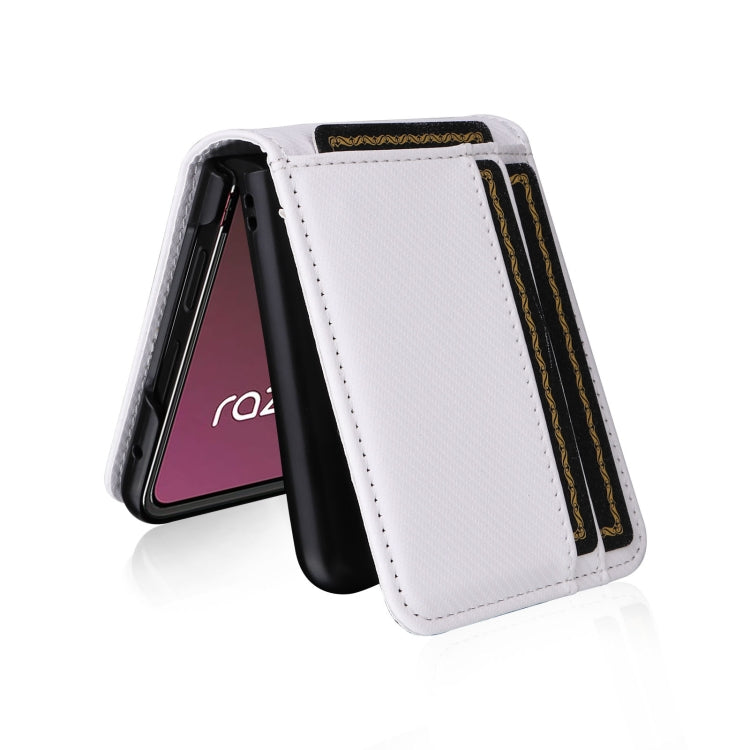 For Motorola Moto Razr 40 Ultra Card Slot PU Leather PC Phone Case(White) - Motorola Cases by PMC Jewellery | Online Shopping South Africa | PMC Jewellery | Buy Now Pay Later Mobicred