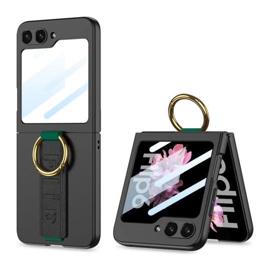 For Samsung Galaxy Z Flip6 GKK Integrated Ultrathin Shockproof Phone Case with Ring Wrist Strap(Black) - Galaxy Phone Cases by GKK | Online Shopping South Africa | PMC Jewellery | Buy Now Pay Later Mobicred