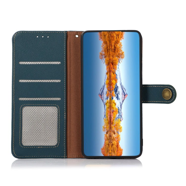 For Motorola Edge 40 KHAZNEH Custer Genuine Leather RFID Phone Case(Green) - free shipping - PMC TechLife - Order now!