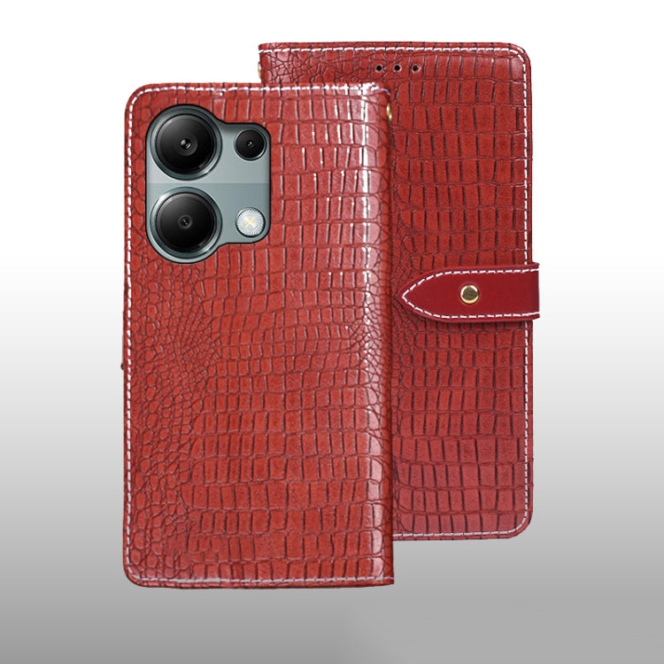 For Xiaomi Redmi Note 13 Pro 4G idewei Crocodile Texture Leather Phone Case(Red) - Xiaomi Cases by idewei | Online Shopping South Africa | PMC TechLife | Buy Now Pay Later Mobicred