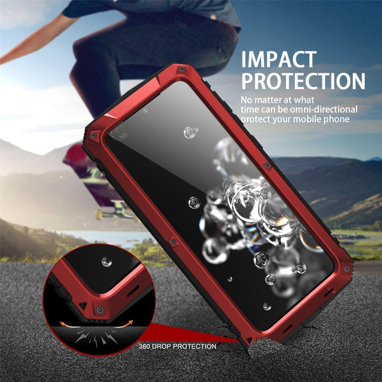 For Samsung Galaxy S20 Plus R-JUST Waterproof Shockproof Dustproof Metal + Silicone Protective Case(Red) - free shipping - PMC TechLife - Order now!