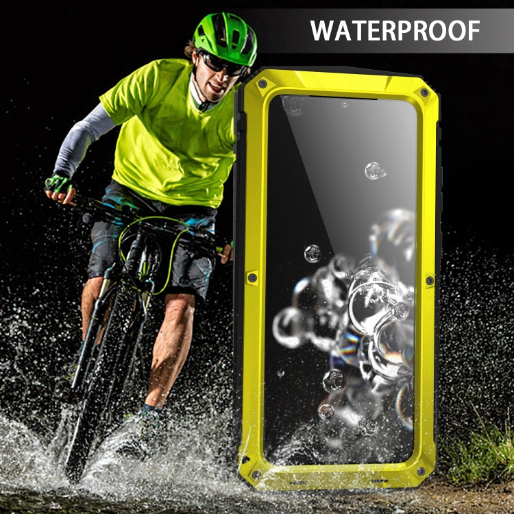For Samsung Galaxy S20 Plus R-JUST Waterproof Shockproof Dustproof Metal + Silicone Protective Case(Yellow) - Galaxy Phone Cases by R-JUST | Online Shopping South Africa | PMC TechLife | Buy Now Pay Later Mobicred