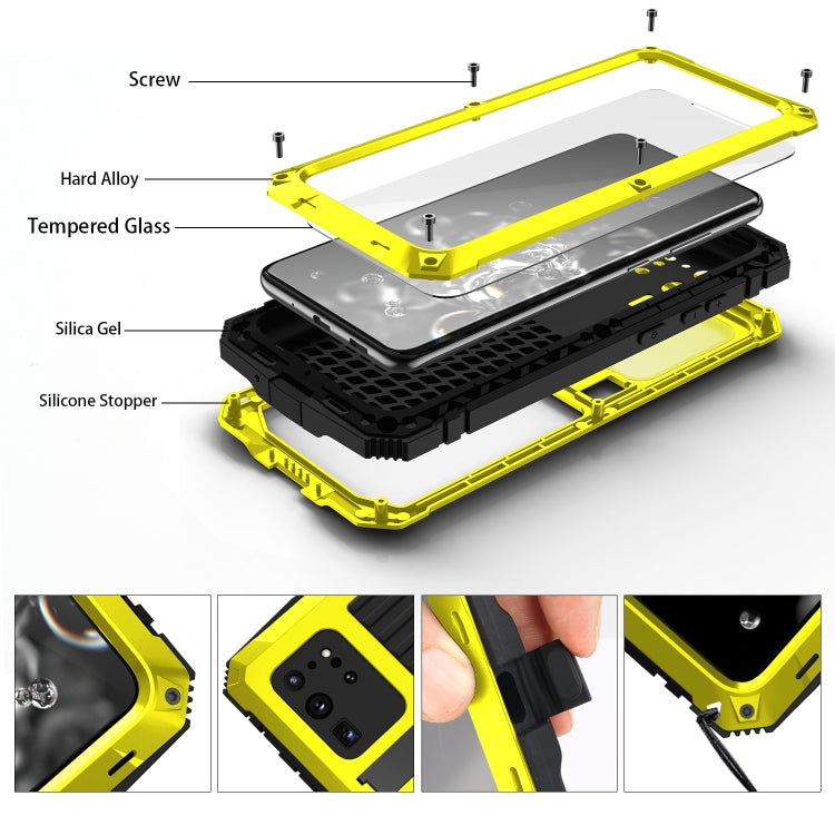For Samsung Galaxy S20 Plus R-JUST Waterproof Shockproof Dustproof Metal + Silicone Protective Case(Yellow) - Galaxy Phone Cases by R-JUST | Online Shopping South Africa | PMC TechLife | Buy Now Pay Later Mobicred