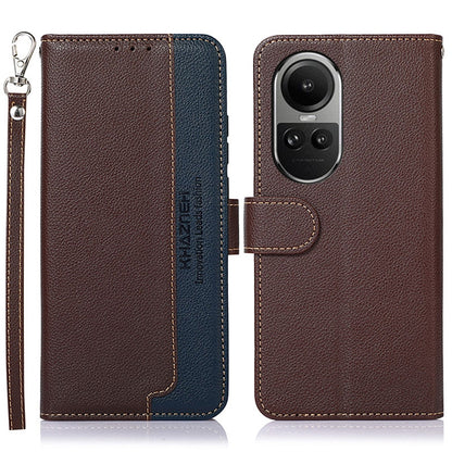 For OPPO Reno10 / Reno10 Pro Global KHAZNEH Litchi Texture Leather RFID Phone Case(Brown) - OPPO Cases by PMC Jewellery | Online Shopping South Africa | PMC Jewellery | Buy Now Pay Later Mobicred