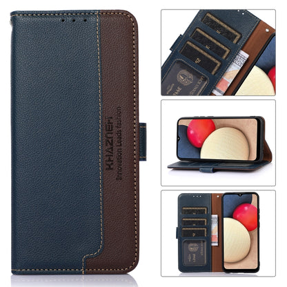 For OPPO Reno11 5G Global KHAZNEH Litchi Texture Leather RFID Phone Case(Blue) - Reno11 Cases by PMC Jewellery | Online Shopping South Africa | PMC Jewellery | Buy Now Pay Later Mobicred
