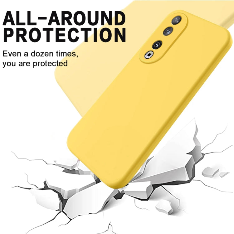 For Honor 90 Pure Color Liquid Silicone Shockproof Phone Case(Yellow) - Honor Cases by PMC Jewellery | Online Shopping South Africa | PMC Jewellery | Buy Now Pay Later Mobicred