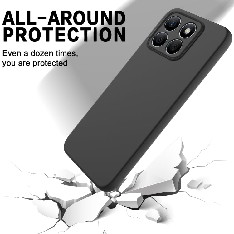 For Honor X8b Pure Color Liquid Silicone Shockproof Phone Case(Black) - Honor Cases by PMC Jewellery | Online Shopping South Africa | PMC Jewellery | Buy Now Pay Later Mobicred