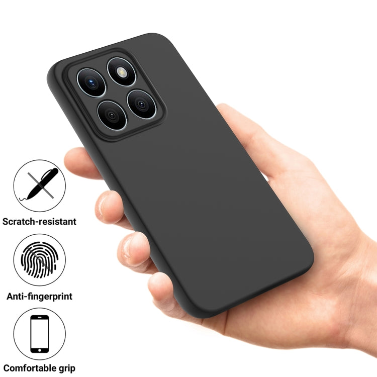 For Honor X8b Solid Color Liquid Silicone Dropproof Full Coverage Phone Case(Black) - Honor Cases by PMC TechLife | Online Shopping South Africa | PMC TechLife | Buy Now Pay Later Mobicred