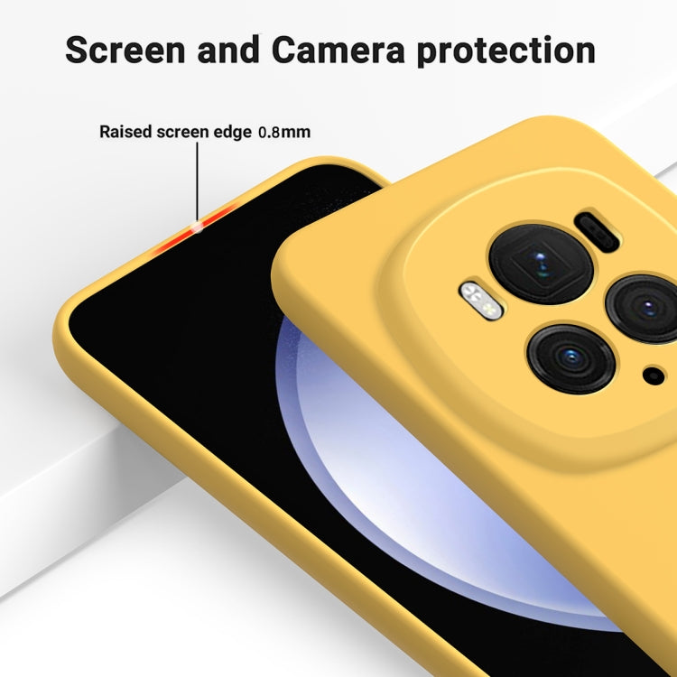 For Honor Magic6 Pro Pure Color Liquid Silicone Shockproof Phone Case(Yellow) - Honor Cases by PMC Jewellery | Online Shopping South Africa | PMC Jewellery | Buy Now Pay Later Mobicred