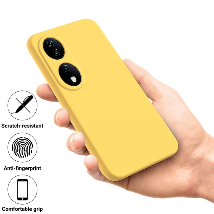 For Honor 90 Smart Solid Color Liquid Silicone Dropproof Full Coverage Phone Case(Yellow) - Honor Cases by PMC TechLife | Online Shopping South Africa | PMC TechLife | Buy Now Pay Later Mobicred