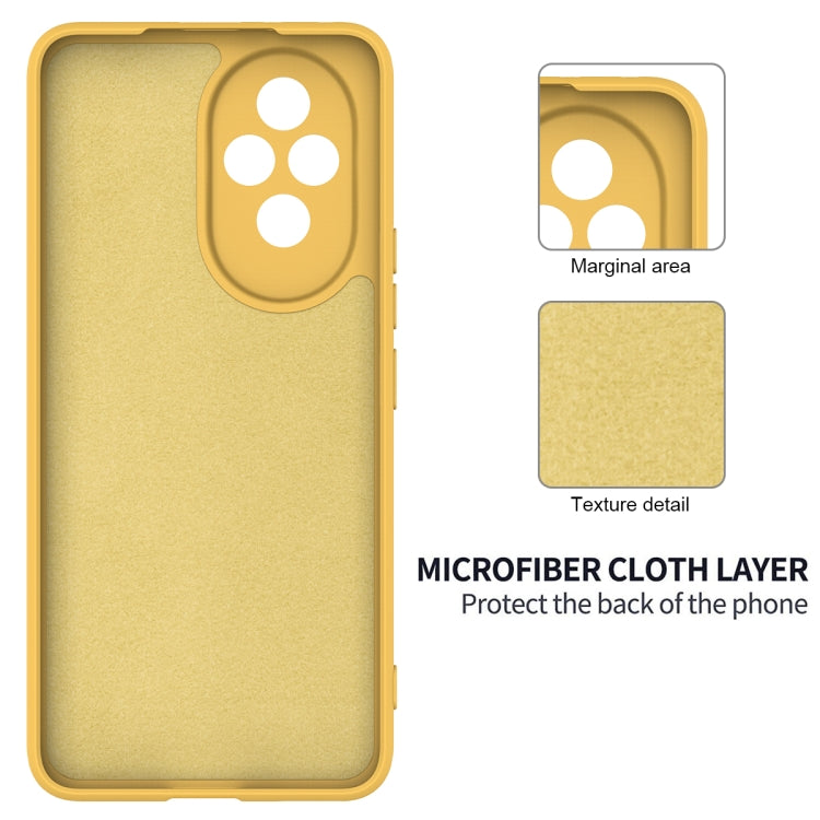 For Honor 200 Pro Solid Color Liquid Silicone Dropproof Full Coverage Phone Case(Yellow) - free shipping - PMC TechLife - Order now!