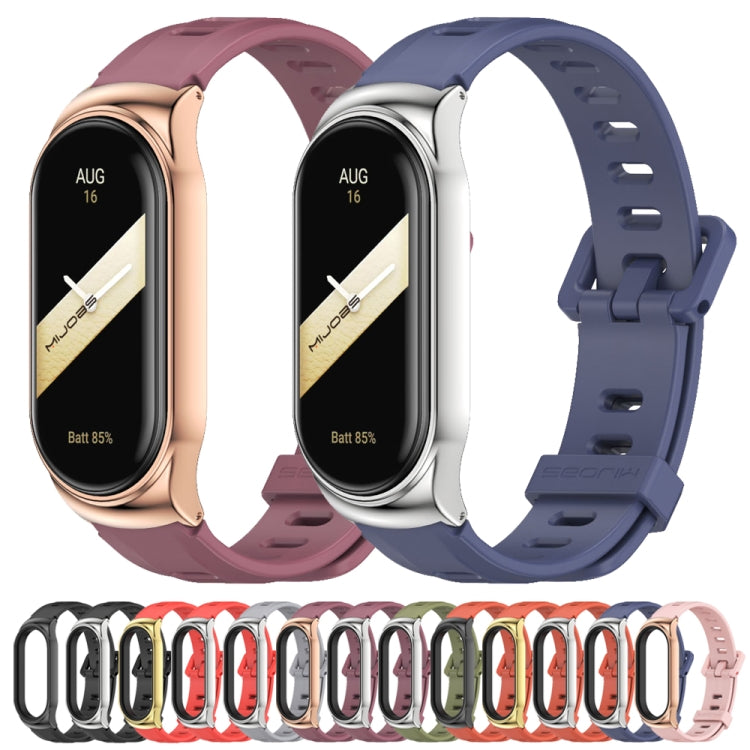 For Xiaomi Mi Band 8 Mijobs CS Case Flat Hole Silicone Watch Band(Black) - free shipping - PMc TechLife - Order now!