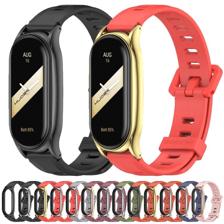 For Xiaomi Mi Band 8 Mijobs Plus Case Flat Hole Silicone Watch Band(Black) - free shipping - PMc TechLife - Order now!