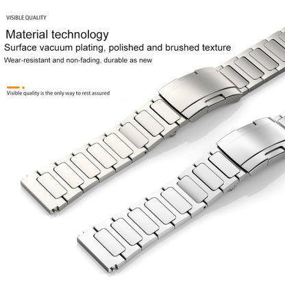 22mm Three Strains Uplift Turtle Buckle Titanium Metal Watch Band(Silver) - Watch Bands by PMC Jewellery | Online Shopping South Africa | PMC Jewellery