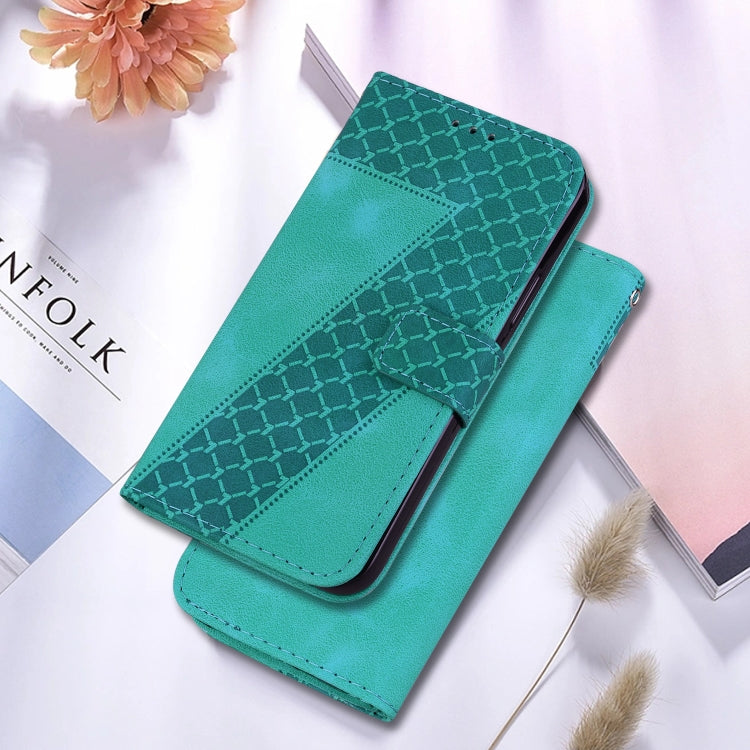 For Google Pixel 9 Pro 7-shaped Embossed Leather Phone Case(Green) - Google Cases by PMC TechLife | Online Shopping South Africa | PMC TechLife | Buy Now Pay Later Mobicred