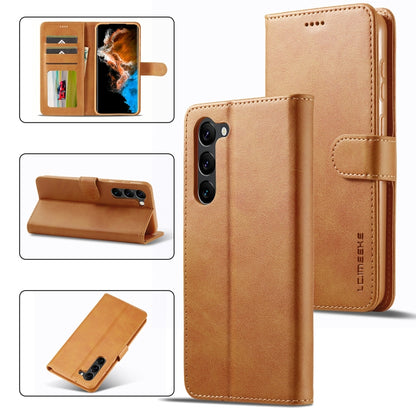 For Samsung Galaxy S24 5G LC.IMEEKE Calf Texture Leather Phone Case(Brown) - Galaxy S24 5G Cases by LC.IMEEKE | Online Shopping South Africa | PMC Jewellery | Buy Now Pay Later Mobicred