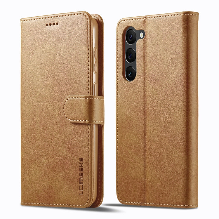 For Samsung Galaxy S24 5G LC.IMEEKE Calf Texture Leather Phone Case(Brown) - Galaxy S24 5G Cases by LC.IMEEKE | Online Shopping South Africa | PMC Jewellery | Buy Now Pay Later Mobicred