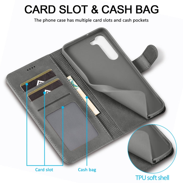 For Samsung Galaxy S24+ 5G LC.IMEEKE Calf Texture Leather Phone Case(Grey) - free shipping - PMC Jewellery - Order now!