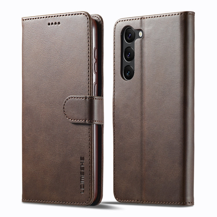 For Samsung Galaxy S24+ 5G LC.IMEEKE Calf Texture Leather Phone Case(Coffee) - Galaxy S24+ 5G Cases by LC.IMEEKE | Online Shopping South Africa | PMC Jewellery | Buy Now Pay Later Mobicred