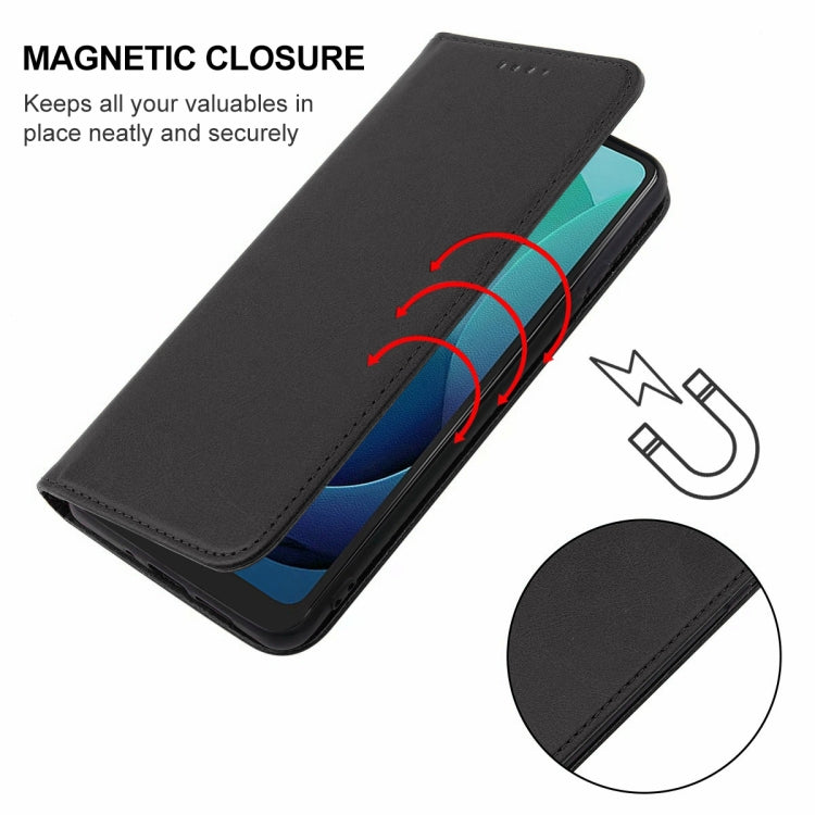 For Motorola Moto G 5G 2024 Magnetic Closure Leather Phone Case(Black) - Motorola Cases by PMC Jewellery | Online Shopping South Africa | PMC Jewellery | Buy Now Pay Later Mobicred