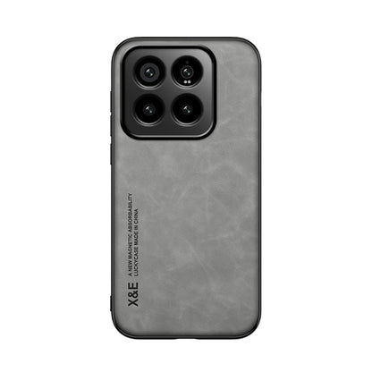 For Xiaomi 14 Pro Skin Feel Magnetic Leather Back Phone Case(Light Grey) - 14 Pro Cases by PMC Jewellery | Online Shopping South Africa | PMC Jewellery | Buy Now Pay Later Mobicred