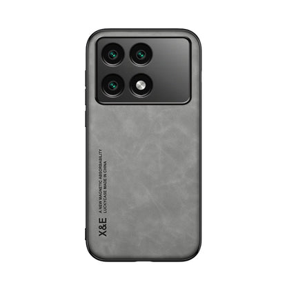 For Xiaomi Redmi K70E Skin Feel Magnetic Leather Back Phone Case(Light Grey) - K70E Cases by PMC Jewellery | Online Shopping South Africa | PMC Jewellery