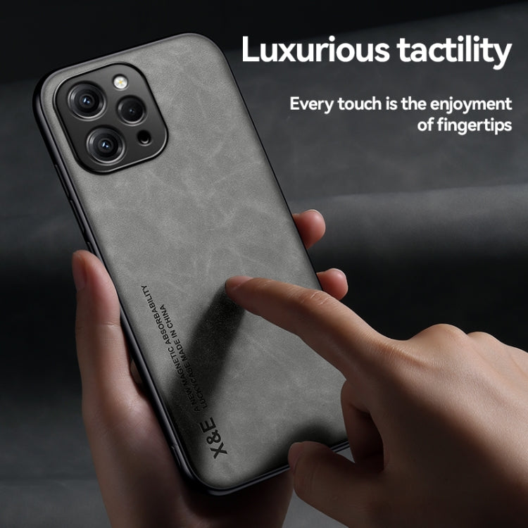 For Xiaomi Redmi Note 13 Pro 4G Skin Feel Magnetic Leather Back Phone Case(Dark Grey) - Note 13 Pro Cases by PMC TechLife | Online Shopping South Africa | PMC TechLife | Buy Now Pay Later Mobicred