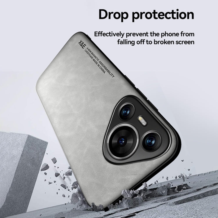 For Huawei Pura 70 Pro Skin Feel Magnetic Leather Back Phone Case(Light Grey) - Huawei Cases by PMC Jewellery | Online Shopping South Africa | PMC Jewellery | Buy Now Pay Later Mobicred